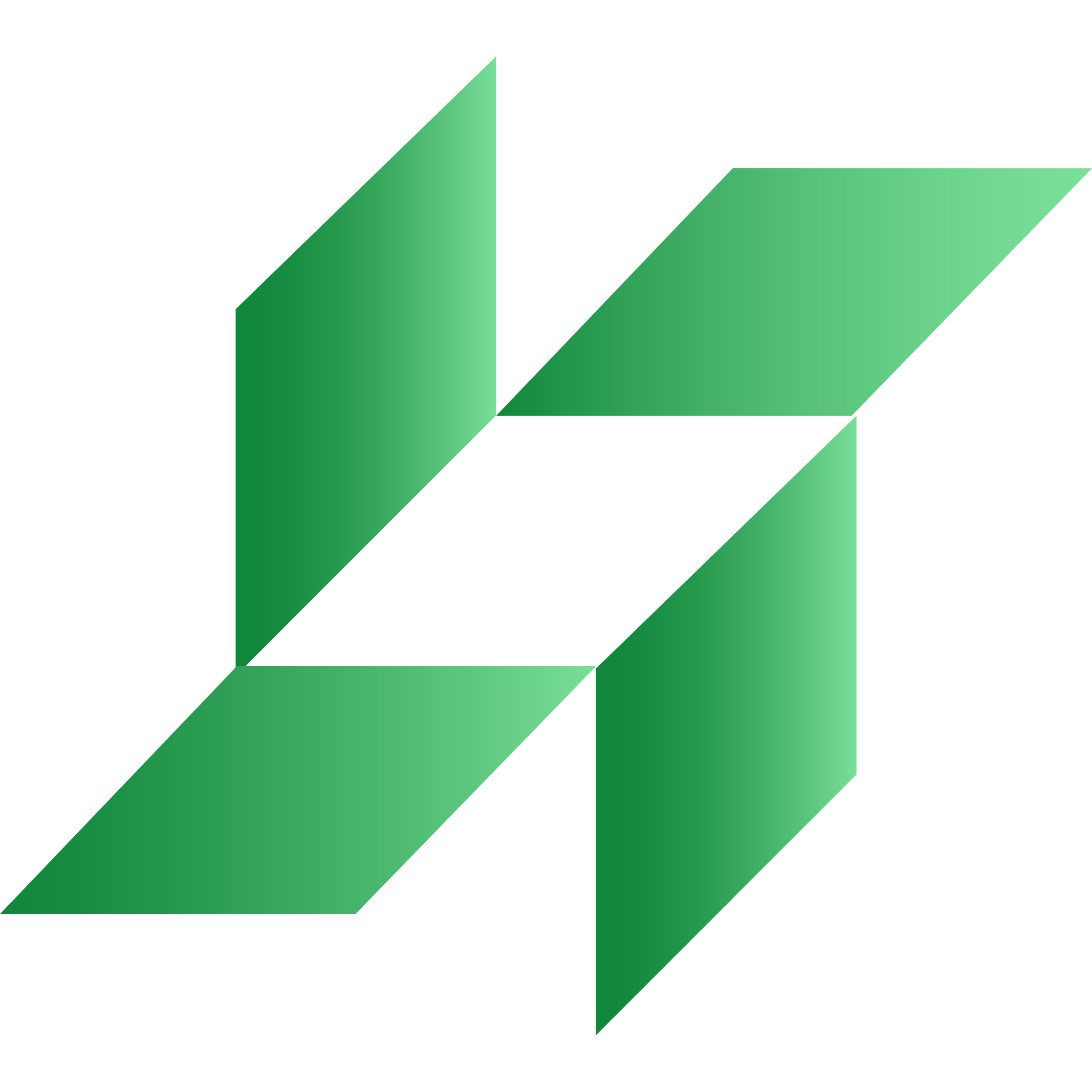 A green logo with black background