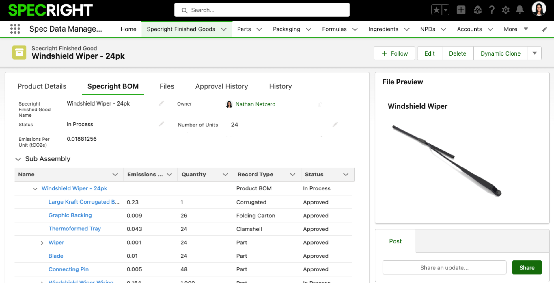 net zero cloud integration with specright