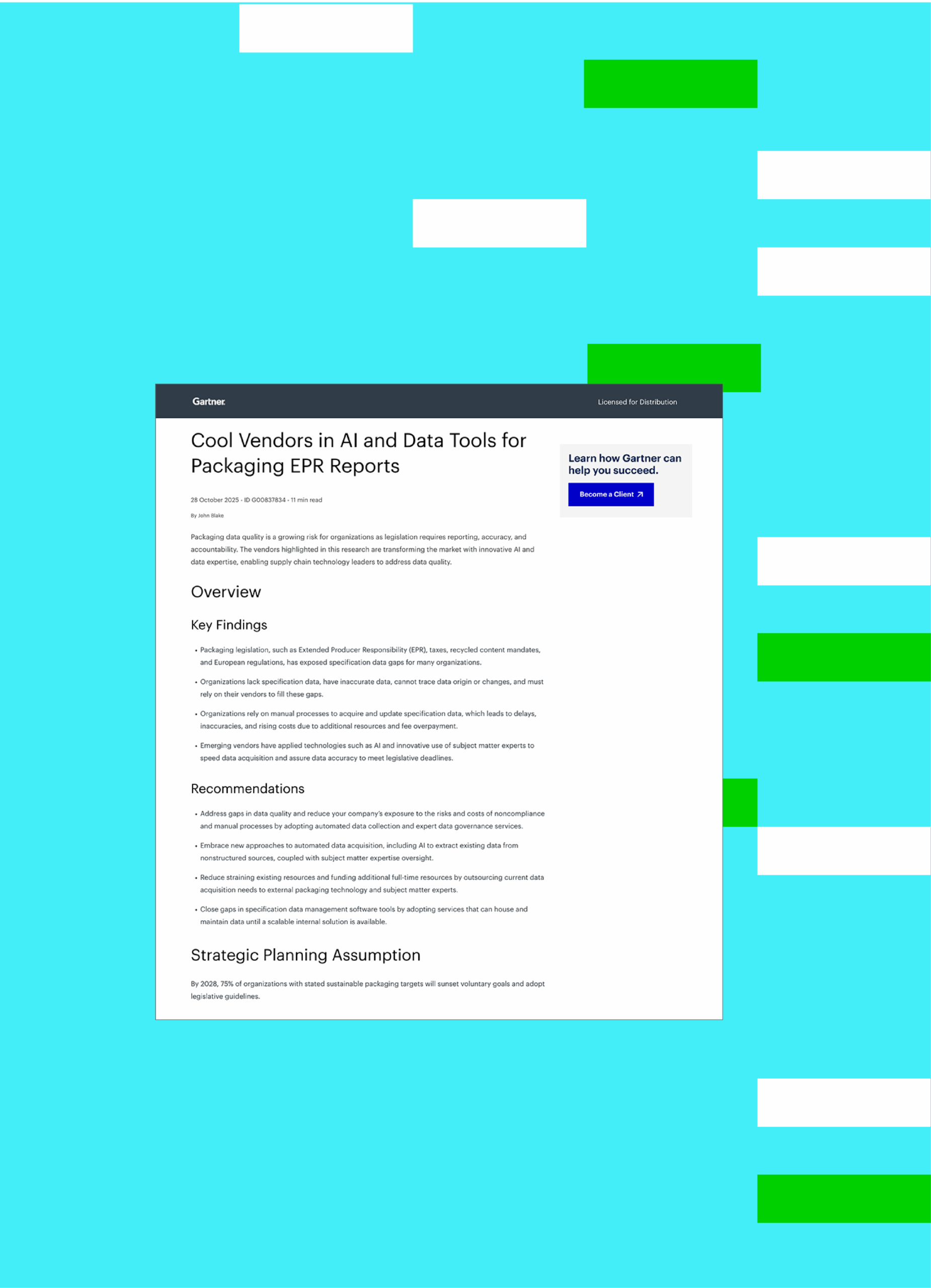 Gartner® Report: Cool Vendors™ in AI and Data Tools for Packaging EPR Reports