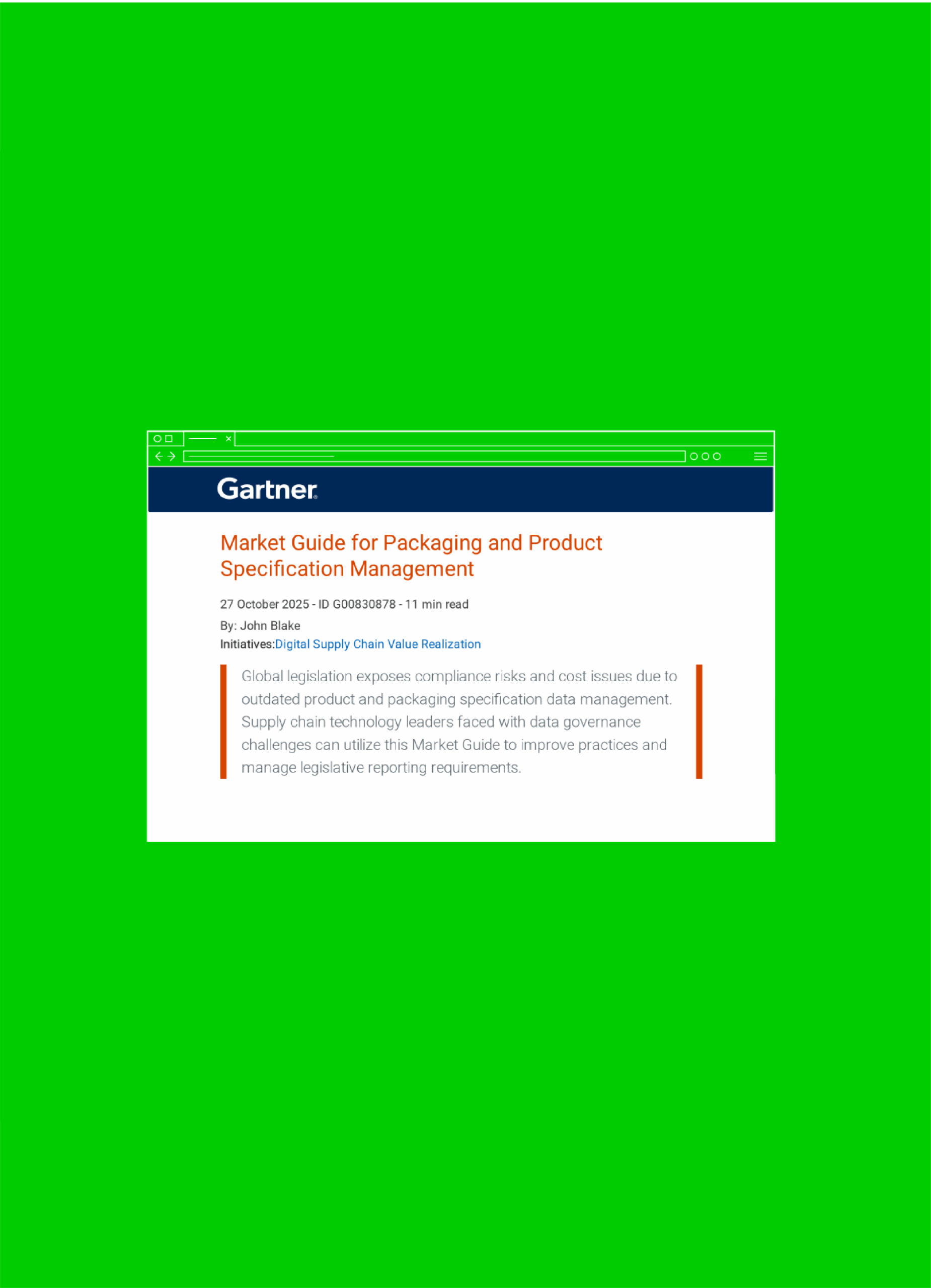 2025 Gartner® Market Guide for Packaging & Product Specification Management