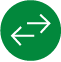A green circle with white arrows
