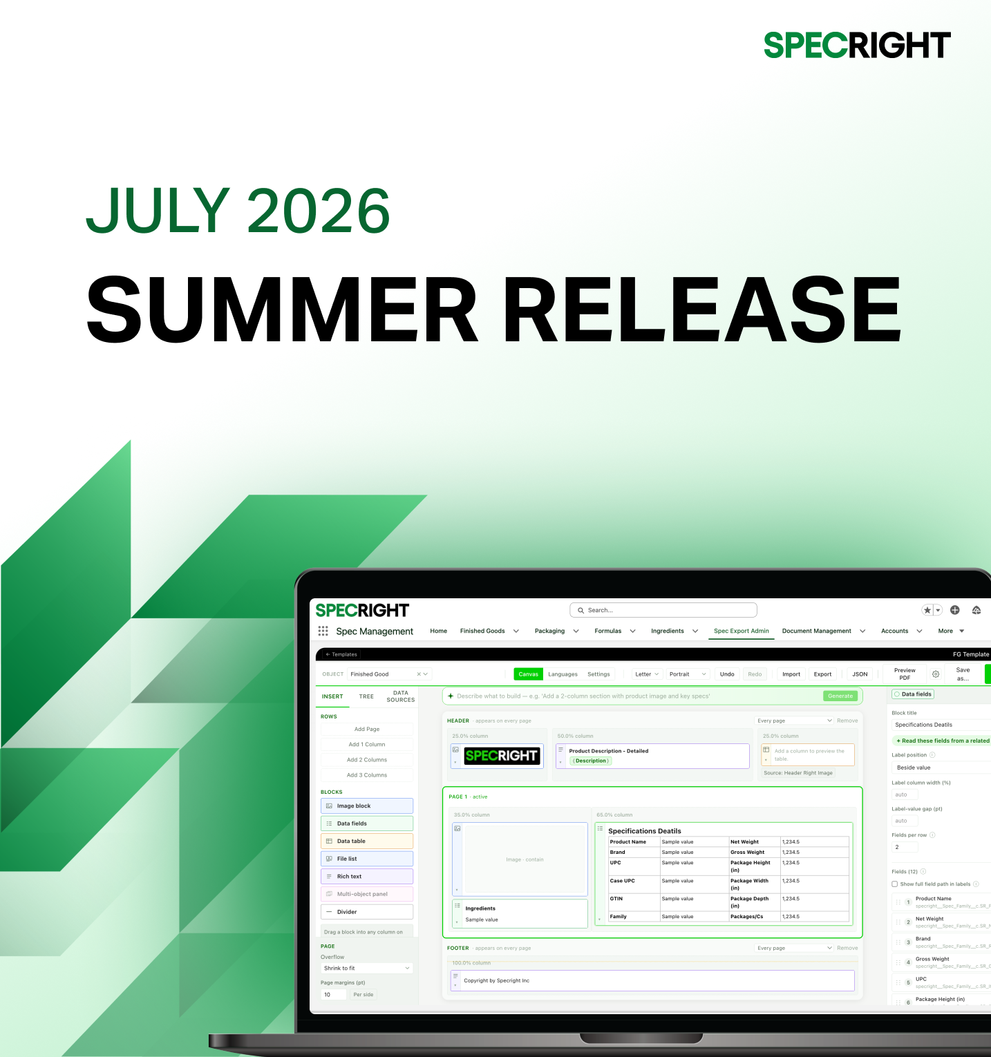What’s New in Specright: Summer 2026 Release