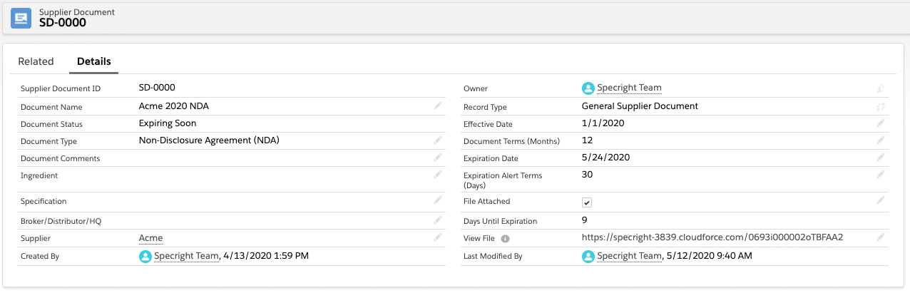 Supplier Document Management