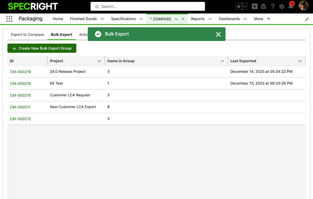 Trayak COMPASS integration with Specright platform